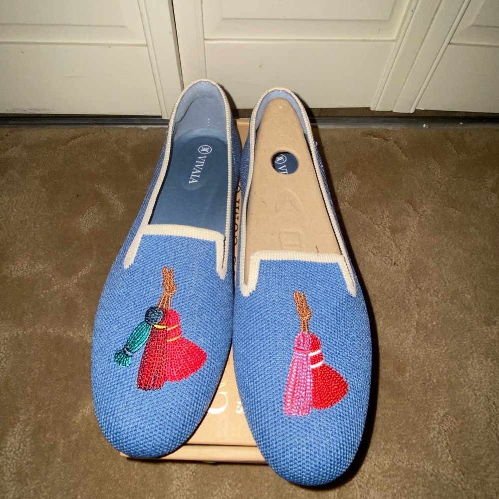Vivaia, stretch knit tassel loafers. New in box. Women’s size 36.5
